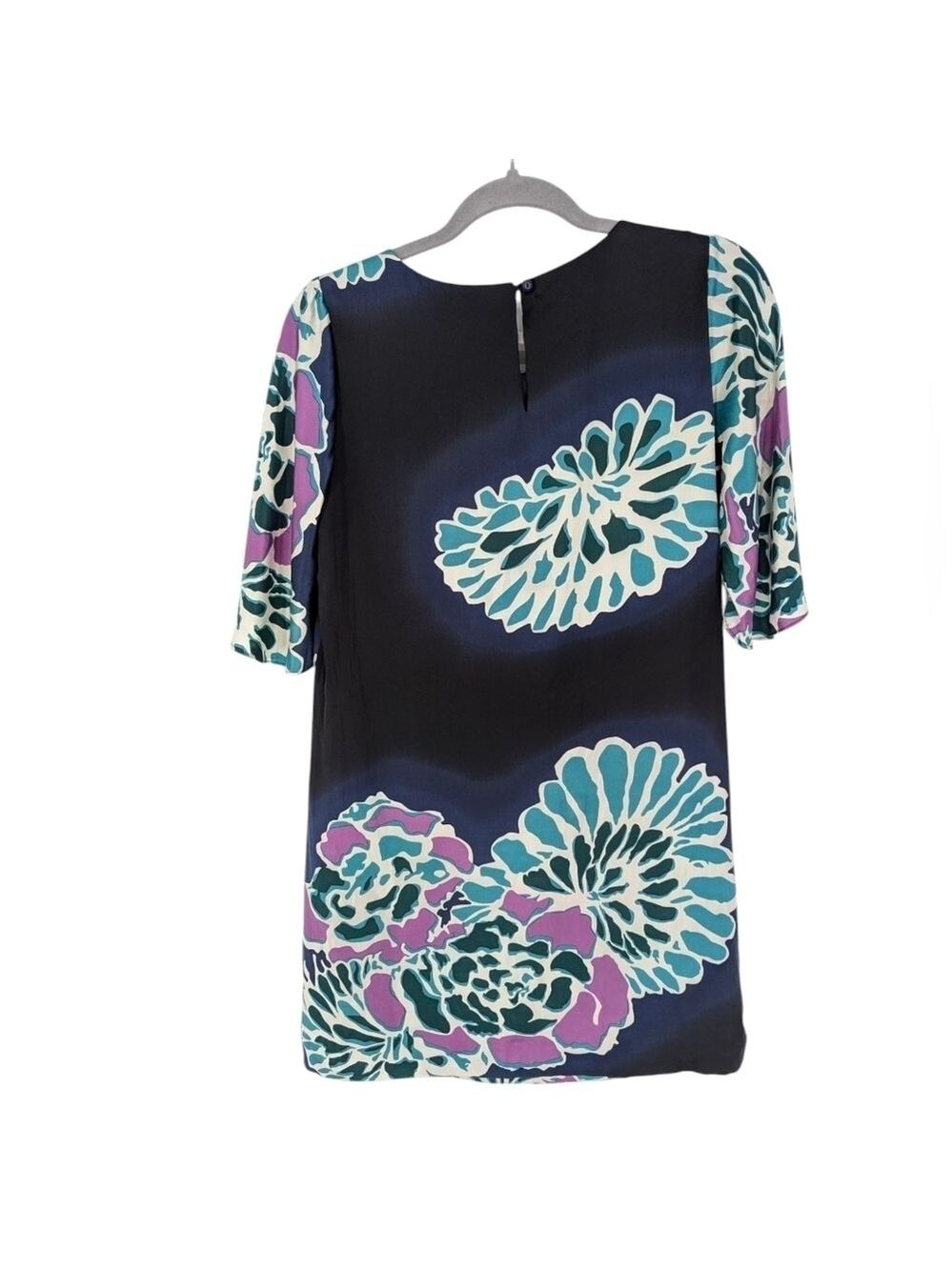 Tibi New York 100% Silk Shift Mini Dress Black Floral 4 - Picture 2 of 9